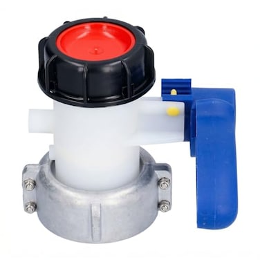 Qinlorgo Ibc Tote Valve DN50 75mm Coarse Thread Valve Tap Ibc Tank Replacement Valve ABS Aluminum Alloy for IBC Tank Chemical Barrels