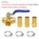 Joywayus LPort Shut Off 14G Thread Ball Valve with 38 Hose Barb 3Way TShaped Brass Fitting One Switch