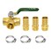 Joywayus LPort Shut Off 14G Thread Ball Valve with 38 Hose Barb 3Way TShaped Brass Fitting One Switch