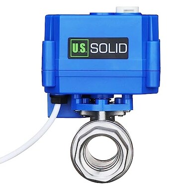 U.S. Solid US Solid 34 Motorized Ball Valve NSF 304 Stainless Steel 924V ACDC 3Wire LatchingSelfHold Control Full Port Electric Valve with Manual Override