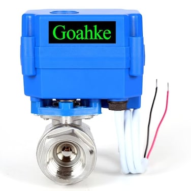 Goahke Motorized Ball Valve 12 Full Port 2 Wire Auto Return Stainless Steel Ball Valve 924V ACDC Electric Shut Off Ball Valves