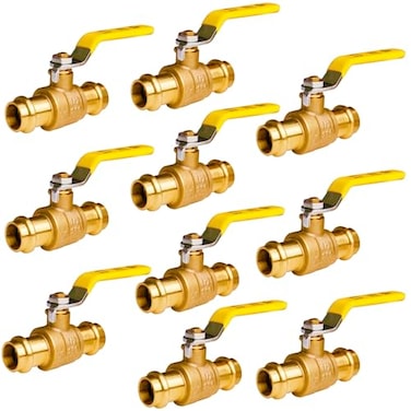 WHK 10 Pack 12 Pro press Ball Valve Press Ball Valve Fittings to Press into 12 CopperLeadFreePro Press Brass Ball Valve10PCS