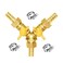 Joywayus 38 Hose Barb 3 Way Shut Off Ball Valve Y Shaped 2 Switch Brass Fitting