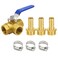 BesNPT 3 Way LPort Brass 38 Hose Barb Forged Ball Valve 14 G Female Thread with Lever Handle