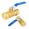 HeSun 2PCs Push Fit Ball Valve 12Inch PushtoConnect Full Port Shutoff Valve for Hot and Cold Waterwith 1 Disconnect Clip PEXCopperCPVC BluePFVALVE0472
