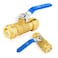 HeSun 2PCs Push Fit Ball Valve 12Inch PushtoConnect Full Port Shutoff Valve for Hot and Cold Waterwith 1 Disconnect Clip PEXCopperCPVC BluePFVALVE0472