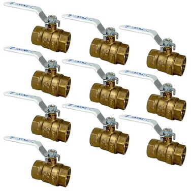 PROCURU 10Pack 12Inch FIP Female NPT Threaded FxF Heavy Duty Brass Ball Valve Full Port 600 WOG LF Safe 3BT05010P
