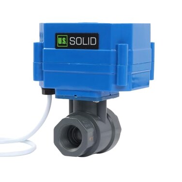 U.S. Solid US Solid 12 UPVC Motorized Ball Valve Plastic Electrical Ball Valve with Standard Port 2 Wire Auto Return 924V ACDC Normally Open