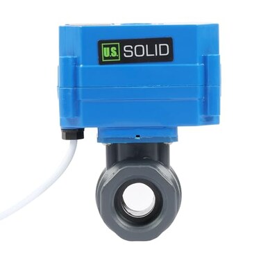 U.S. Solid US Solid 34 UPVC Motorized Ball Valve Plastic Electrical Ball Valve with Standard Port 2 Wire Auto Return 924V ACDC Normally Open
