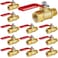 Lasnten 12 Pcs 14 Heavy Duty Brass Ball Valve Shut off Switch 14 Male x Female Npt Thread Pipe Fitting Air Compressor Shut off Valve