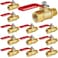 Lasnten 12 Pcs 14 Heavy Duty Brass Ball Valve Shut off Switch 14 Male x Female Npt Thread Pipe Fitting Air Compressor Shut off Valve