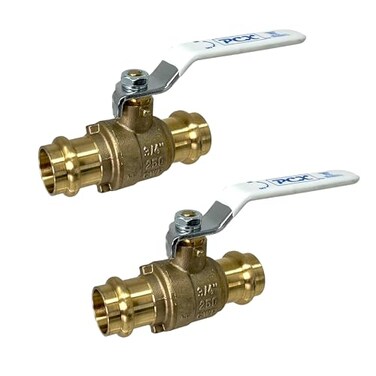 PROCURU 2Pack 34Inch Press Copper Ball Valve Heavy Duty Brass Body Full Port LF Safe 3BP0752P