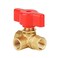 BesNPT 3 Way LPort Brass Forged Ball Valve 14 NPT Female Shout Off Valve with Red Switch