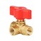BesNPT 3 Way LPort Brass Forged Ball Valve 14 NPT Female Shout Off Valve with Red Switch