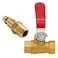 Uenede 2PCS Brass 14 Inch NPT Ball Valve and Air Connect 14 NPT Female Thread Shutoff Valve with 14 NPT Male Industrial Air Hose Quick Plug for Air Compressor Pneumatic Coupler Fitting Adapter