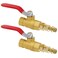 Uenede 2PCS Brass 14 Inch NPT Ball Valve and Air Connect 14 NPT Female Thread Shutoff Valve with 14 NPT Male Industrial Air Hose Quick Plug for Air Compressor Pneumatic Coupler Fitting Adapter