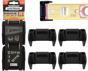 StealthMounts Universal Level Holder 2 Pack Locking Level Mounts Fits All Brands Level Hanger Made in the UK