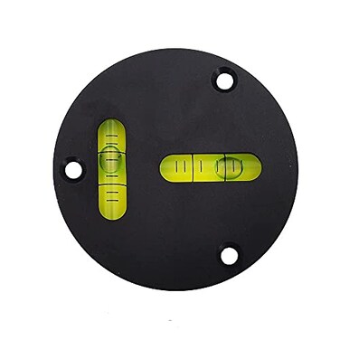 UMEI Universal Glass Level Metal Round Horizontal Bubble TType TwoWay Level Black 60mm Diameter 5 2mm Accuracy