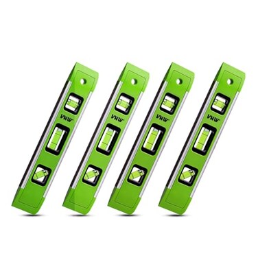 VNW 9 Inch Torpedo Level Magnetic Bubble Level with 4590180 Bubble Vials Shock Resistant Leveler Tool for Measuring 4