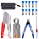 Glarks Coax Cable Crimper Tool Kit RG6 RG59 Coaxial Compression Crimping Tool Double Blades Cable Stripper and Wire Cable Cutter with 10pcs F Compression Connector for Cable TV Video Audio