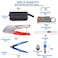 Glarks Coax Cable Crimper Tool Kit RG6 RG59 Coaxial Compression Crimping Tool Double Blades Cable Stripper and Wire Cable Cutter with 10pcs F Compression Connector for Cable TV Video Audio
