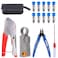 Glarks Coax Cable Crimper Tool Kit RG6 RG59 Coaxial Compression Crimping Tool Double Blades Cable Stripper and Wire Cable Cutter with 10pcs F Compression Connector for Cable TV Video Audio