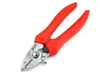 Ascend Tools 55 inch Three Hole Fiber Optic Stripper for Cable Splicing Cable Preparation Stripping Jacket Buffer and Cladding from Fiber Core