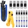 Shutao 20Pcs F Type RG6 Compression Connectors Coaxial Cable Crimper Kit with Wire Stripper Repair Tool Compatible with RG59 RG6 RG11 Compatible Adjustable Tool for Satellite TV Home Use