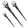DURATECH 3Piece Adjustable Construction Spud Wrench Set 8inch 10inch 12inch Black Oxide Finish CRV Steel SAE and Metric Scale Marked Alignment Holes and Tail Crowbar Features