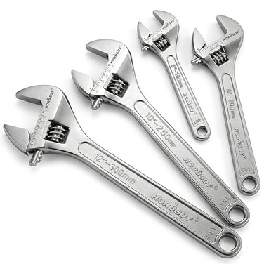 HORUSDY 4Piece Adjustable Wrench Set CRV Steel Adjustable Wrenches Set6inch 8inch 10inch 12inch