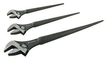 Titan 223 Adjustable Construction Spud Wrench 3Pc Set