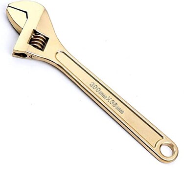WEDO NonSparking Adjustable Wrench 8 Sparkfree Safety Spanner Safty ToolAluminum BronzeDIN Standard BAM FM Certificate Opening Max 24mm