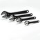 LYFJXX 4 Pcs Adjustable CRV Wrench Set 6 8 10 12 Inch Wrenches Chrome Vanadium Steel Wide Jaw Black Oxide Finish Craftsman Adjustable Wrench
