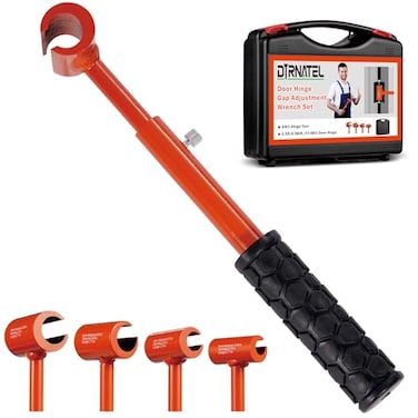 dirnatel Hinge Gap Adjustment Wrench Tool Set Upgraded 055098 Inch Door Hinge Repair Spanner Key for Round Bolt Standard Gauge with 4way MultiFunctional Utilities Key Orange