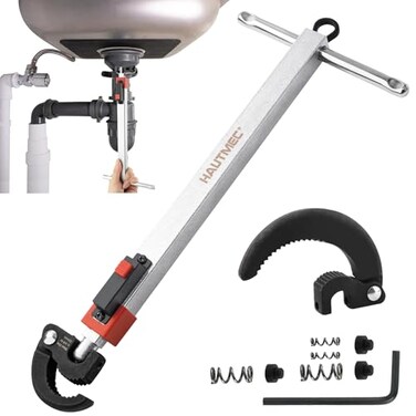 HAUTMEC 1118inch Telescoping Basin Wrench Sink Faucet Wrench for Tight Spaces with Replaceable Jaws Capacity 114to 212 Plumber Wrenches for Faucet Hex Nuts Install and Repair Under Sink
