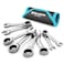 DURATECH Stubby Ratcheting Combination Wrench Set Metric 8piece 10 11 13 14 16 17 18 19mm CRV Steel with Pouch