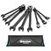 DURATECH 9Piece FlexHead Ratcheting Wrench Set Combination Wrench Set 72 Tooth Metric 8 10 11 12 13 14 15 16 17mm Black Electrophoretic Coating CRV Steel with Rolling Pouch