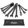 DURATECH 9Piece FlexHead Ratcheting Wrench Set Combination Wrench Set 72 Tooth Metric 8 10 11 12 13 14 15 16 17mm Black Electrophoretic Coating CRV Steel with Rolling Pouch