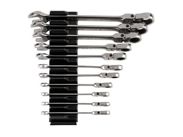 TEKTON Flex Head 12Point Ratcheting Combination Wrench Set with Modular Organizers 11Piece 1434 in WRC95300