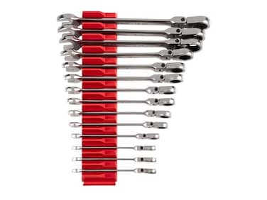 TEKTON Flex Head 12Point Ratcheting Combination Wrench Set with Modular Organizers 14Piece 619 mm WRC95302