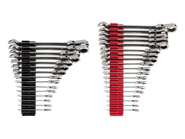TEKTON Flex Head 12Point Ratcheting Combination Wrench Set with Modular Organizers 34Piece 141 in 624 mm WRC95305