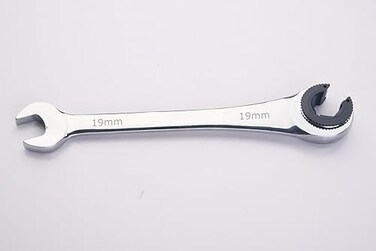 FLZOSPER 19mm Metric Fix Tubing WrenchFixed Head Tubing Ratchet Open End Wrench Ratcheting Fix Combination Wrench Spanner