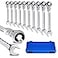 LOSCHEN SAE FlexHead Ratcheting Wrench Combination Wrench Set 10 PcsSet with 72 Teeth Chrome Vanadium Steel Tubing Ratchet SpannerUS and European Patents
