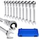 LOSCHEN SAE FlexHead Ratcheting Wrench Combination Wrench Set 10 PcsSet with 72 Teeth Chrome Vanadium Steel Tubing Ratchet SpannerUS and European Patents