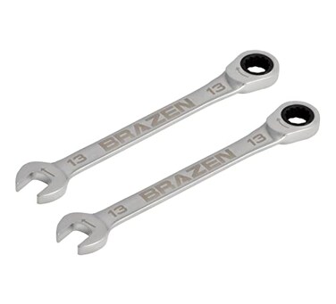 BRAZEN 13mm Ratcheting Combination Wrench Two Pack