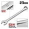 Powerbuilt 23mm Metric Combination Wrench 12 Point Double Ended Box and Open End 15 Degree Offset Polished 644127