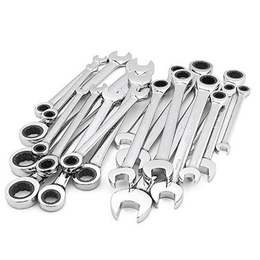 Craftsman 20 pc Combination Ratcheting Wrench Set Metric MM Standard SAE