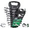 SK Reversible Ratcheting Wrench Set Combination Wrench Set 8Piece Metric 72Tooth Premium CRV Construction with Rack Organizer