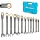 DURATECH AntiSlip FlexHead Ratcheting Wrench Set Combination Wrench Set 12Piece 72Tooth Metric 819 mm CRV Steel Organized in Storage Case