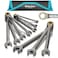DURATECH AntiSlip Ratcheting Wrench Set Combination Wrench Set 10Piece Metric 618mm 72Tooth Nickel Plating CRV Steel with Pouch